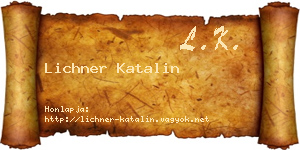 Lichner Katalin névjegykártya